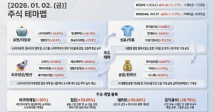 2026년 1월 2일 주식테마맵 인포그래픽 - 로봇/자동화 LS티라유텍 상한가 시각화 분석